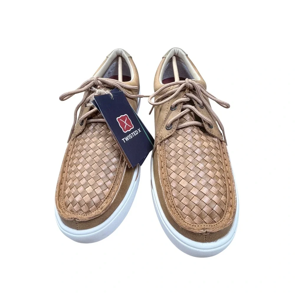 Twisted X Shoes Mens 10.5 Brown Woven Leather Casual Kicks Loafer New